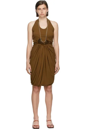Proenza Schouler Brown Draped Jersey Dress