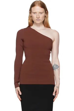 Victoria Beckham Brown Viscose Long Sleeve T-Shirt