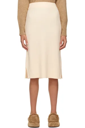 Max Mara Off-White Egizi Midi Skirt