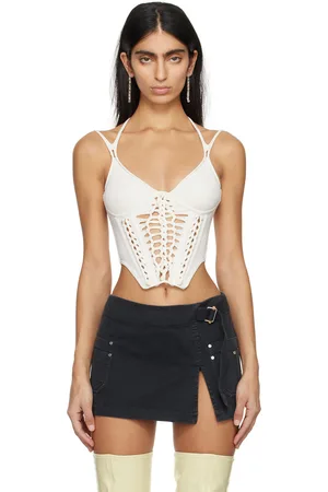 DION LEE Off-White Braided Corset