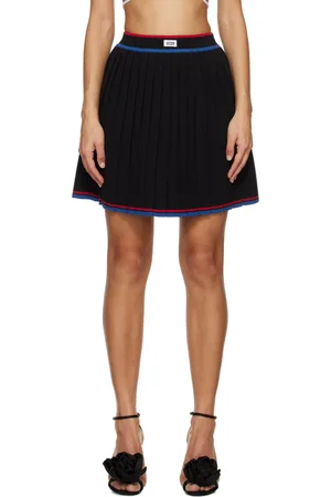 GCDS Black Pleated Miniskirt