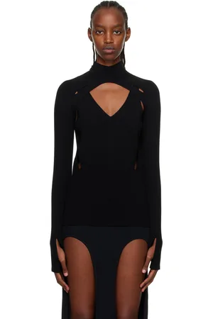 DION LEE Black Skivvy Turtleneck & Tank Top Set