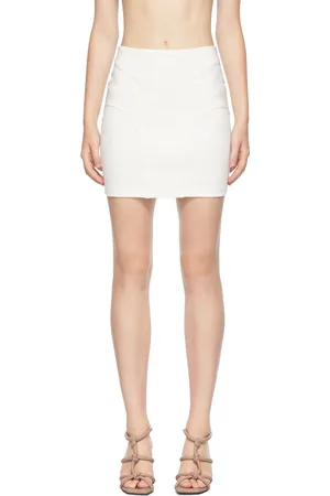 DION LEE Off-White Contour Stitch Miniskirt
