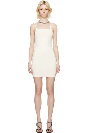 DION LEE White Split Strap Minidress