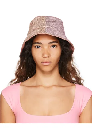 KARA Pink Crystal Mesh Bucket Hat