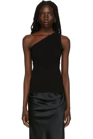 Helmut Lang Black Viscose Tank Top