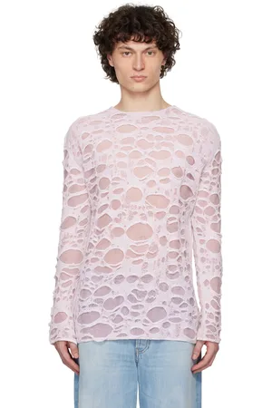 Acne Studios Pink & White Layered Knitted Sweater