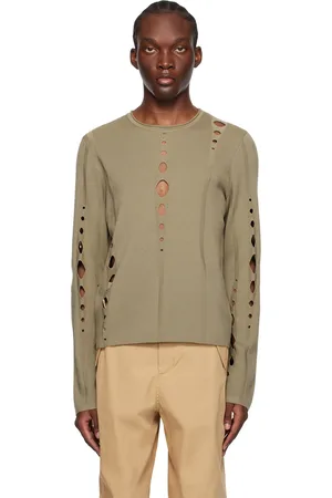 DION LEE Khaki Snake Diamond Sweater