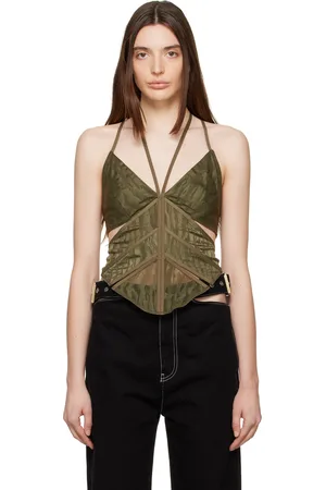 DION LEE Green Camo Corset