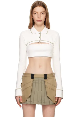 DION LEE Off-White Shrunken Snap Polo