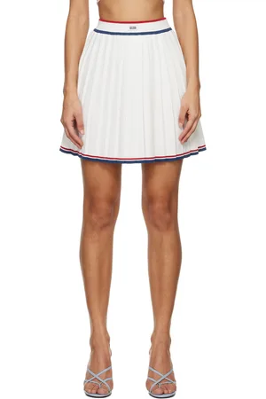 GCDS White Pleated Miniskirt