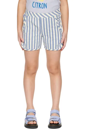Wander & Wonder Kids Blue Striped Shorts