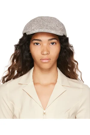 KARA Black Crystal Mesh Flat Cap