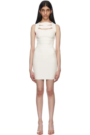 Hervé Léger White Recycled Rayon Minidress