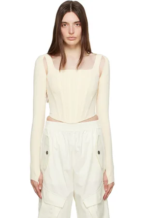DION LEE Beige Pointelle Tank Top