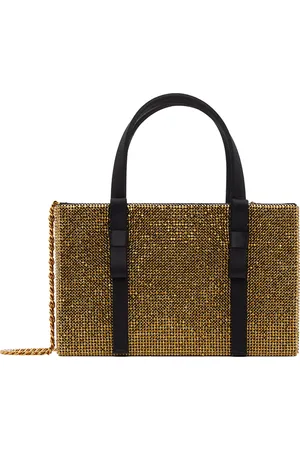 KARA Gold & Black Midi Bow Bag