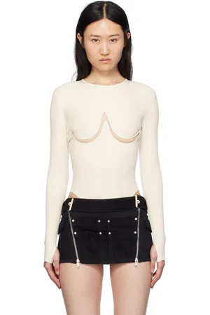 DION LEE White Double Underwire Bodysuit