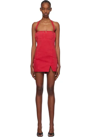 DION LEE Red Apron Minidress