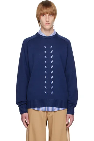 Insatiable High SSENSE Exclusive Blue Sesame Vox Sweater
