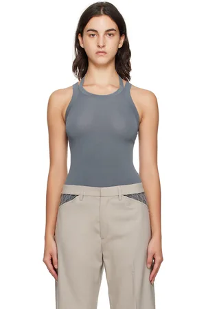 DION LEE Blue Helix Tank Top