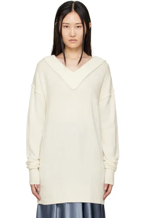 Sportmax White V-Neck Sweater