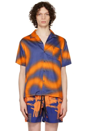 Double Rainbouu Orange & Blue Printed Shirt