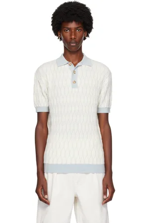 King & Tuckfield Blue & White Pattern Polo