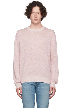 Vince Pink Linen Crewneck Sweater