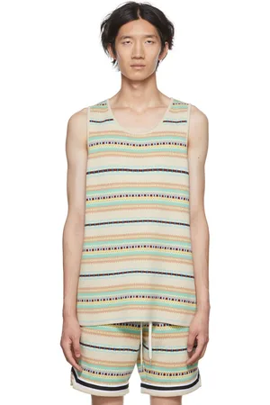 JOHN ELLIOTT Beige Striped Tank Top