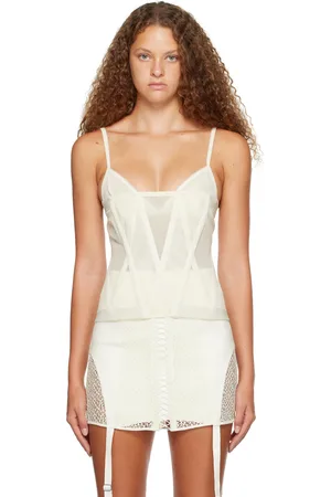 DION LEE Off-White Oblique Corset