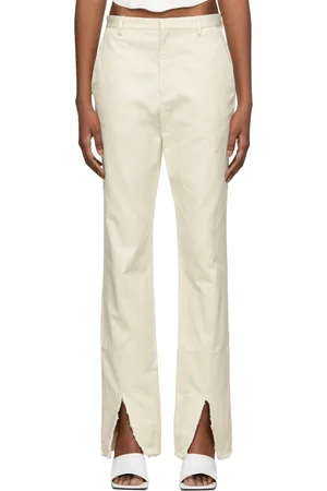 DION LEE Off-White Split Frayed Trousers