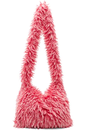ERL Pink Faux-Fur Messenger Bag