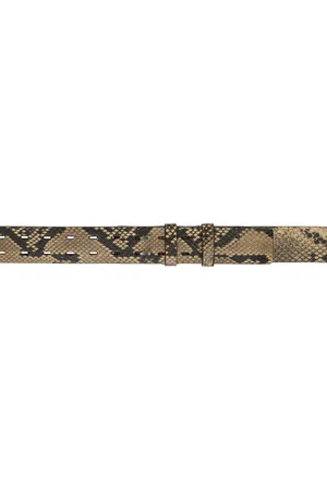 DRIES VAN NOTEN Beige & Black Leather Belt