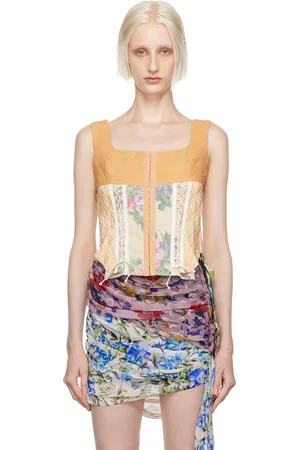 Marine Serre Tan Floral Corset