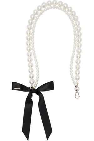 Simone Rocha White Pearl Bow Bag Strap