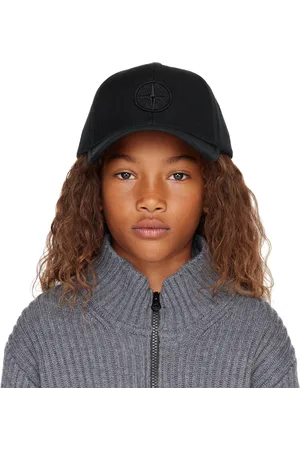 Stone Island Kids Black Embroidered Cap