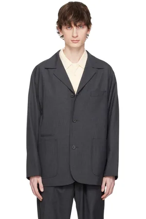 Document Gray English Wool 3 Button Blazer