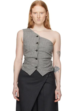 Acne Studios Gray Single-Shoulder Tank Top