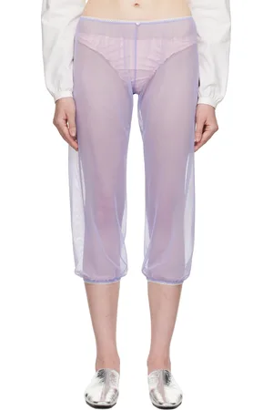 Colleen Allen Purple Stretch Tulle Sleep Capri Trousers