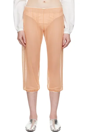 Colleen Allen Orange Stretch Tulle Sleep Capri Trousers