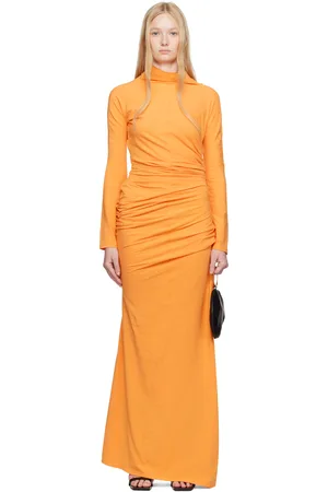 Colleen Allen Orange Twist Maxi Dress