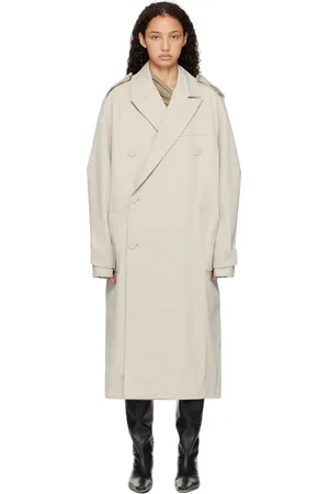 Entire Studios Taupe Double Breasted Trench Coat