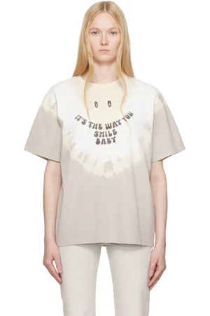 Maison Margiela Gray & Off-White Interlock Cotton Jersey T-shirt