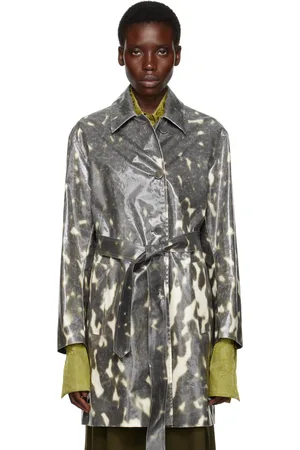 DRIES VAN NOTEN Black Water Repellent Mac Coat