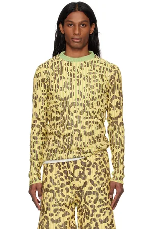 Stanley Yellow & Green Print Plated Knit Crewneck Sweater