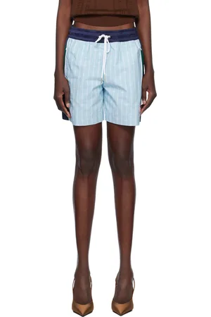 Casablanca Blue Pinstripe Laurel Track Shorts