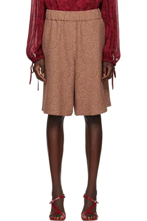DRIES VAN NOTEN Brown Jacquard Shorts