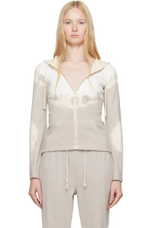 Maison Margiela Gray & Off-White Interlock Cotton Jersey Hoodie