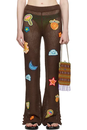 Casablanca Motif Crochet Trousers
