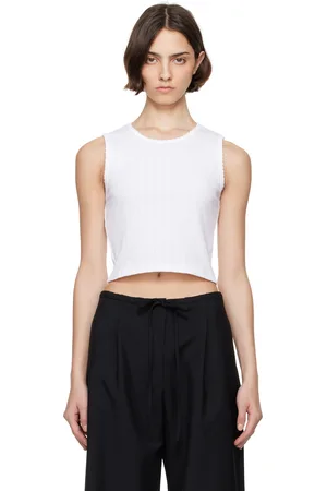 Leset Pointelle Sleeveless Crew Tank Top